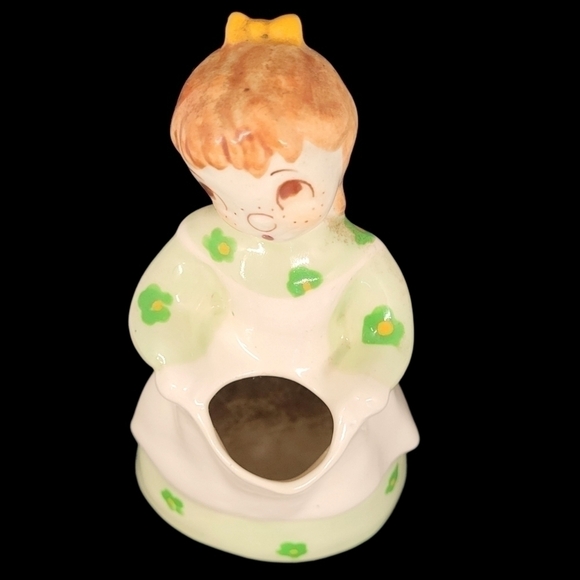 Vintage California Pottery DELEE? Rare freckled girl planter vase - Picture 9 of 10